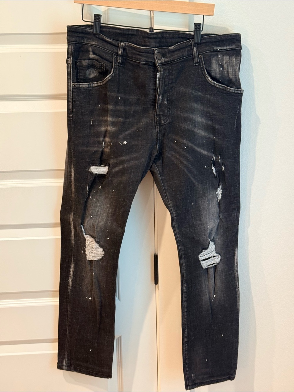 DSQUARED2 Men's Distressed Black Ripped Jeans